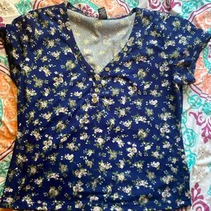 Floral Blue Women's Top